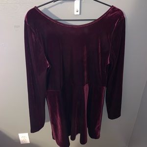 Maroon Long Sleeve Dress